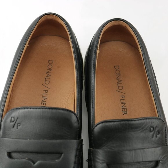 Donald Pliner Mens Murray Penny Loafer Size 8 Black Leather Sneaker Sole Slip On - Picture 9 of 11
